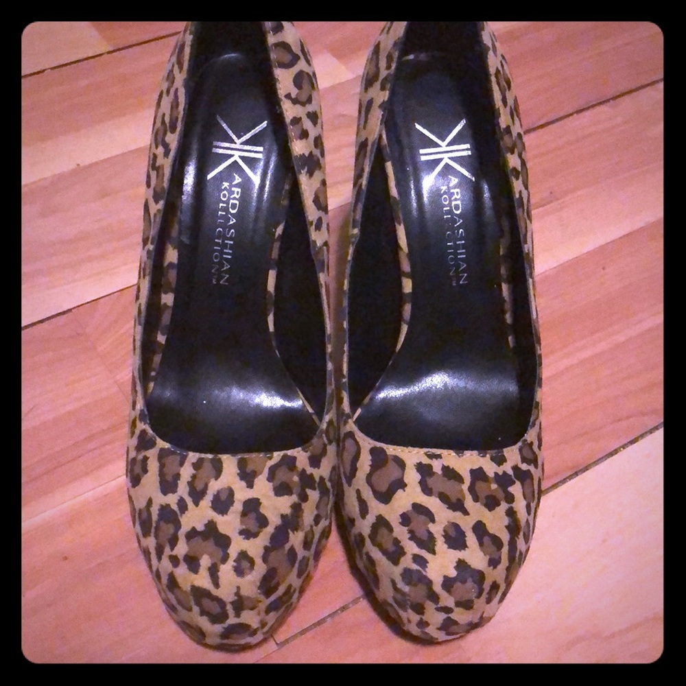 Kardashian Kollection leopard print heels